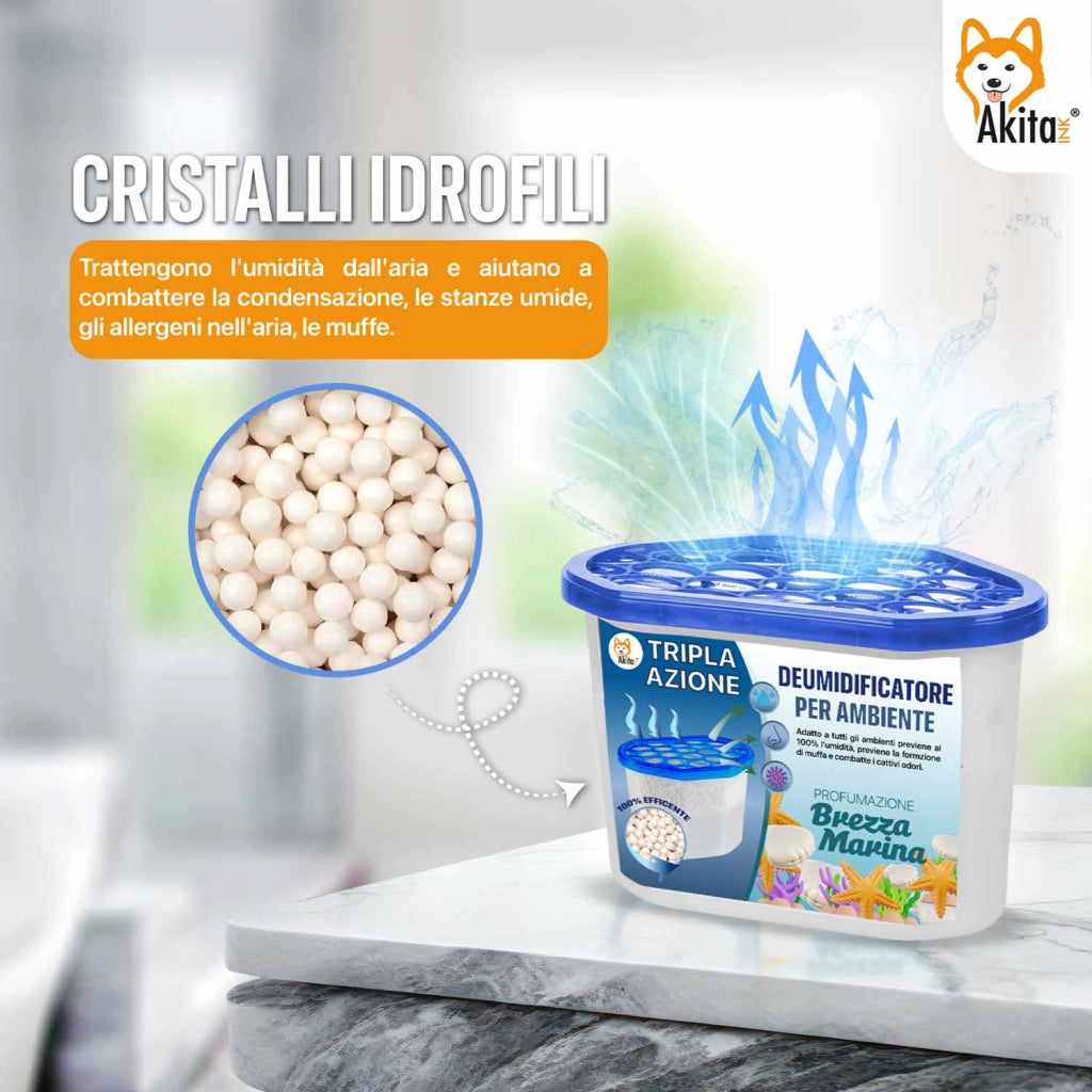 Akitaink Set 6 Assorbiumidita' Profumati 500ml Deumidificatori