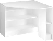 Scrivania angolare Alvaro, Bianco, 94 x 94 cm, con ripiani aperti per un utilizzo flessibile nell'area di lavoro