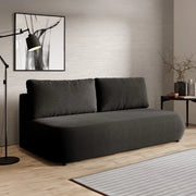 Brugnato, Divano Letto 2 Posti Contenitore, 210x106 cm Nero