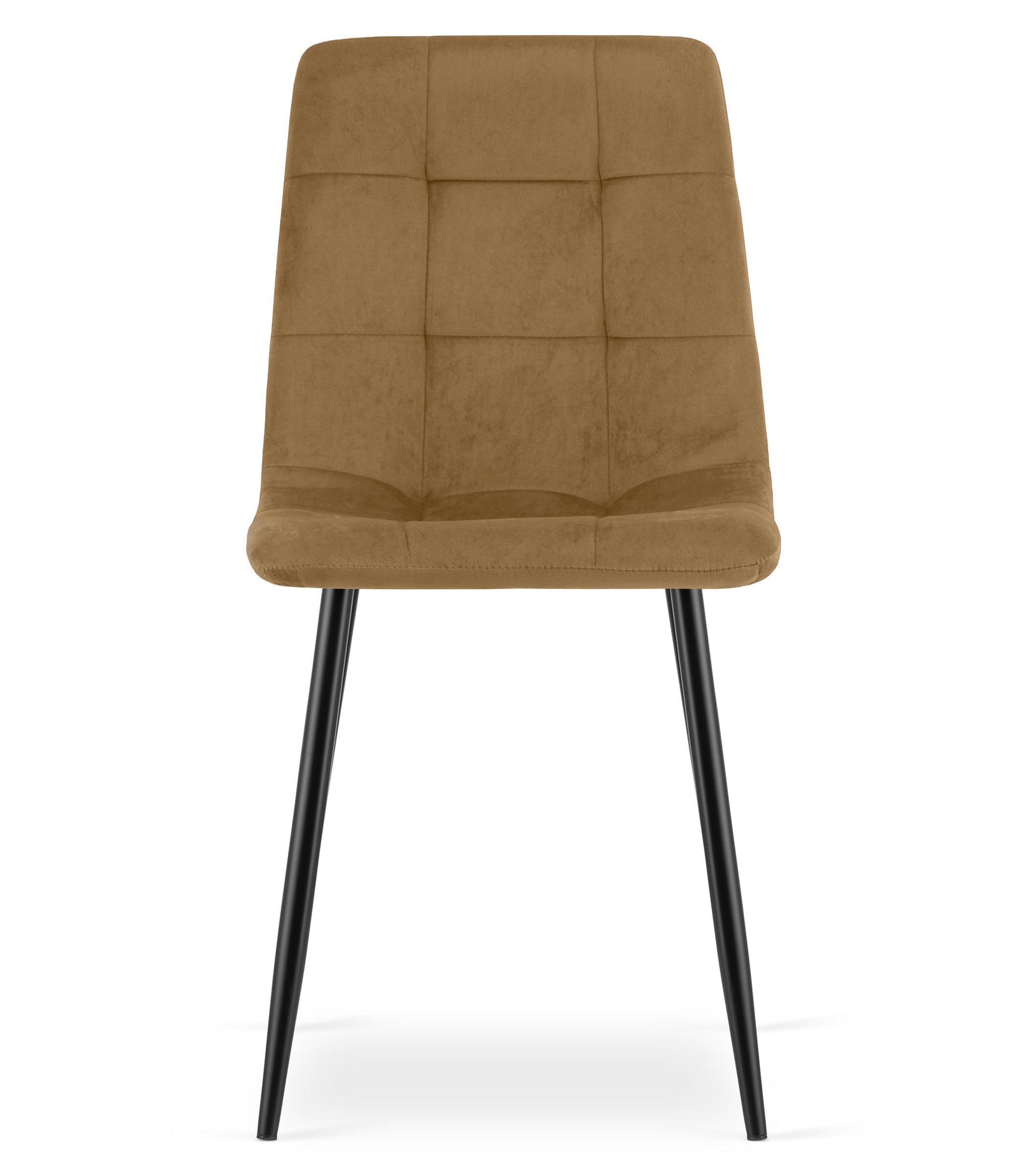 Sedia VALORA PYRA - Moderna sedia rivestita in velluto marrone con gambe nere x 3