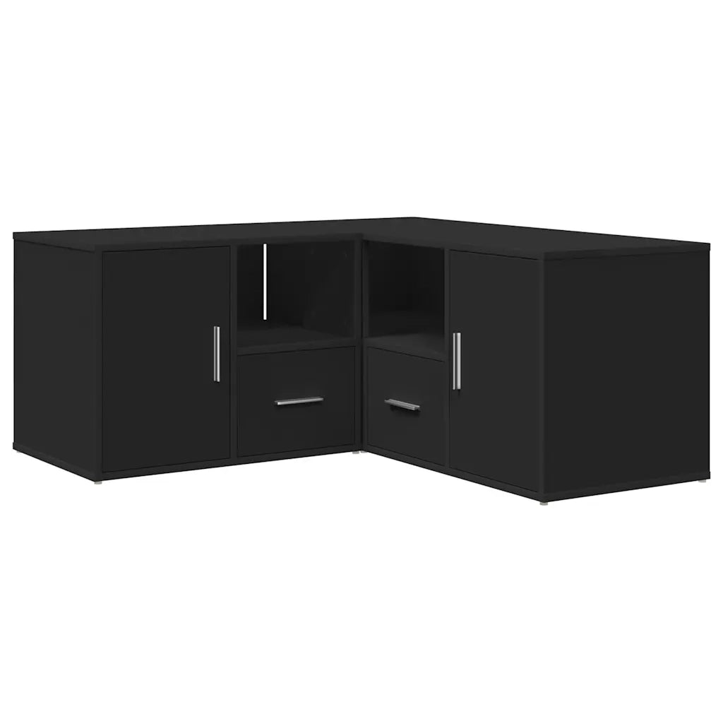 vidaXL Mobile Angolare Nero 160x40x45 cm in Truciolato