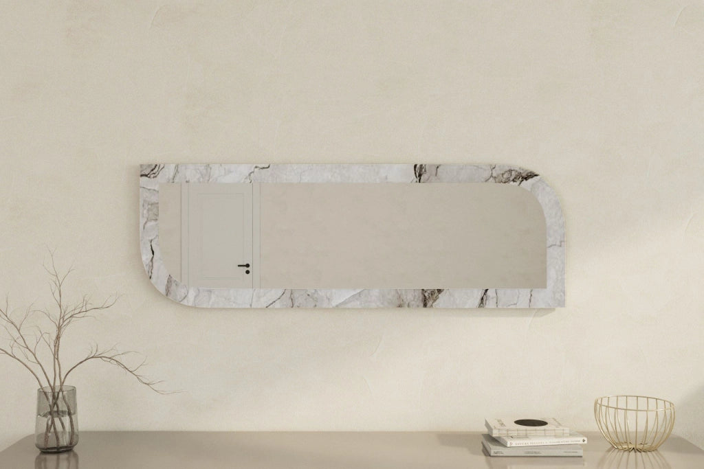 Specchio in legno "Arni" - 120 x 40 cm - Beige