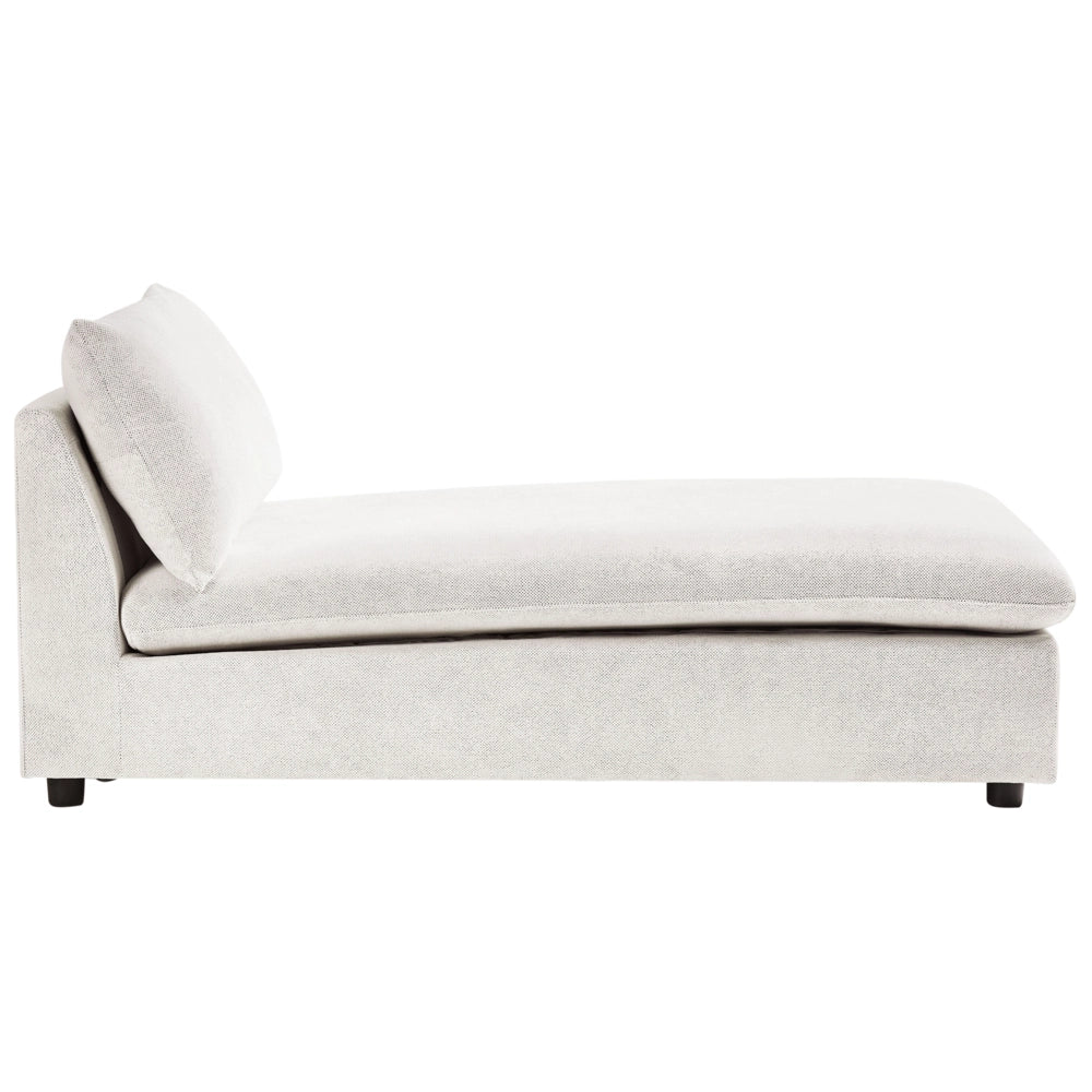 Chaise Lounge in poliestere bianco sporco imbottito senza braccioli Mobili per il soggiorno moderni e alla moda