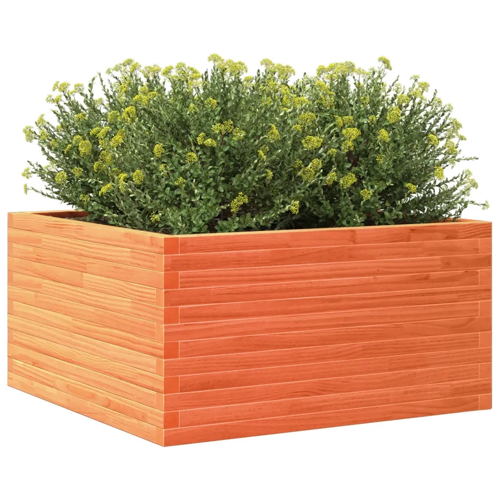 Fioriera Giardino Marrone Cera 90x90x46 cm Legno Massello Pino 3282426