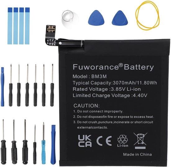 Batteria di ricambio - 3070mAh - Alta capacità - Per smartphone - Batteria Lithio-Ion - Adatto per Xiaomi Mi 9 SE - Modello BM3M