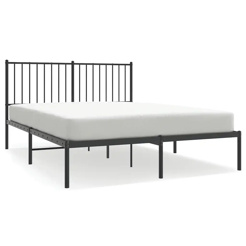 Giroletto con Testiera-Struttura Letto con testiera in Metallo Nero 140x200 cm 473608