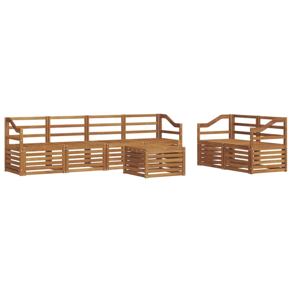 Set di divani da esterno 7 pcs Naturale