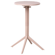 Tavolo da bistrot beige in materiale sintetico 60 x 60 cm rotondo con piano ribaltabile Resistente all'uso esterno Tavolo da balcone