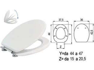 SEDILE WC LACCATO BIANCO CON CHIUSURA RALLENTATA coprivaso copriwater AGLAIA