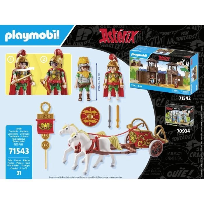 PLAYMOBIL 71543 Asterix: Cesare con carro e cavalli