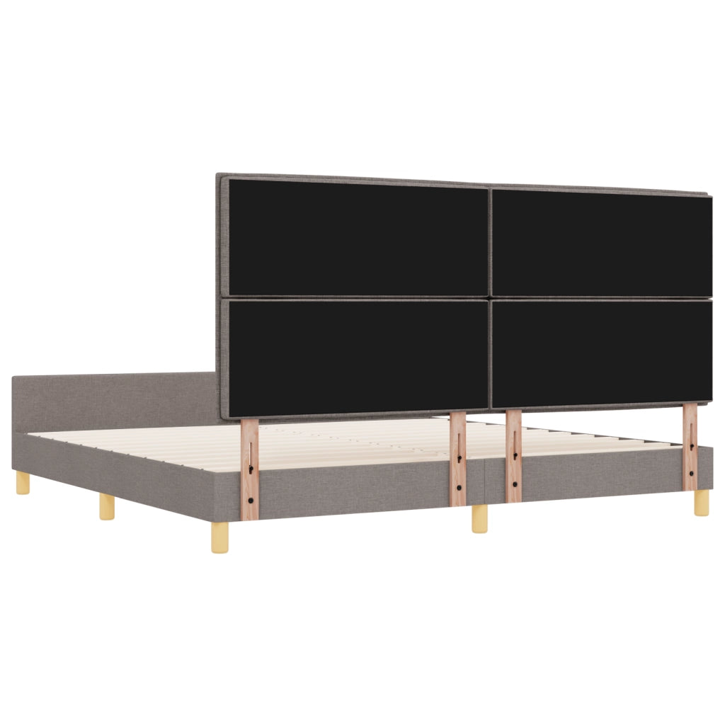 Letto in tessuto tortora 200x200 cm di