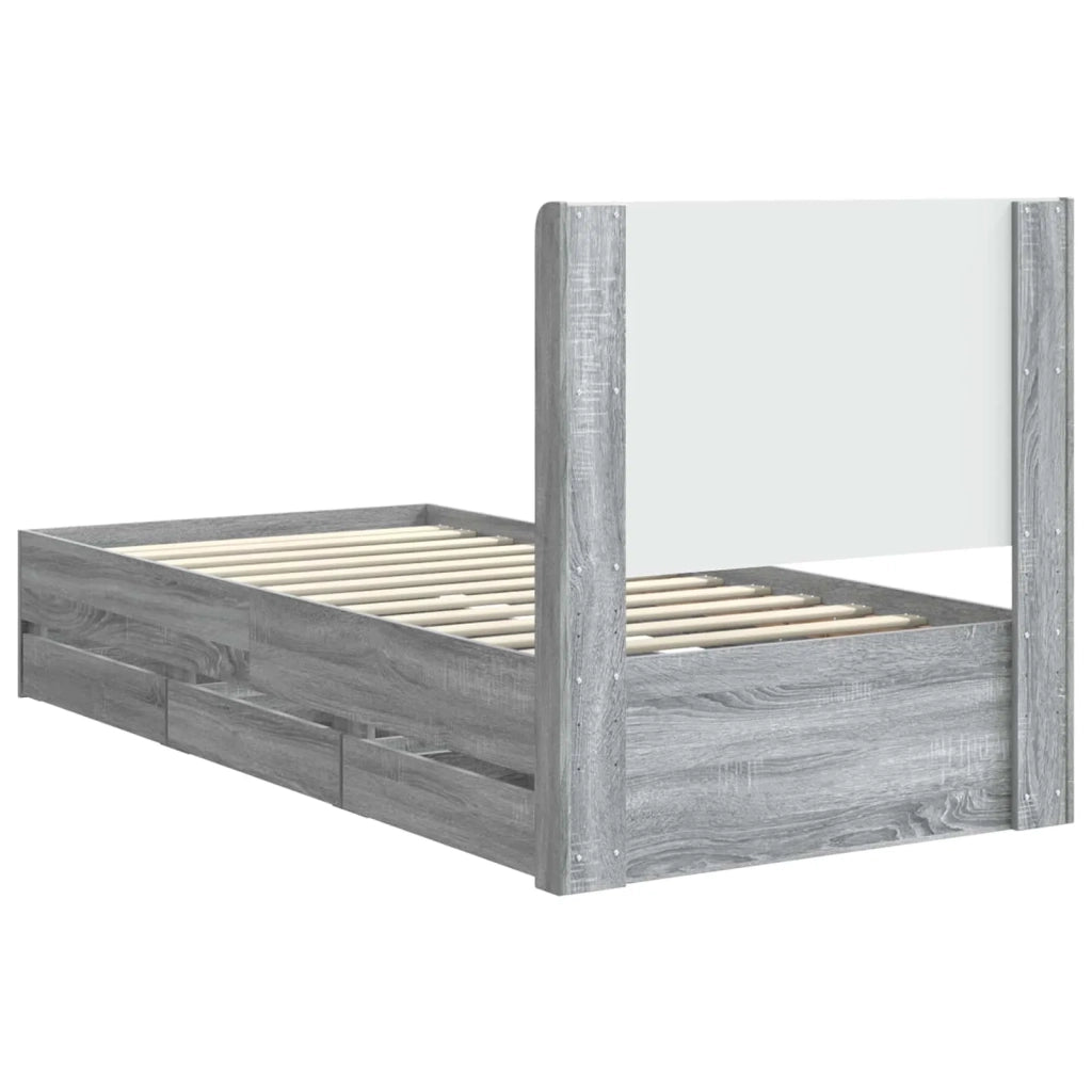 Struttura del letto con stoccaggio e testata Grigio Sonoma 3413982