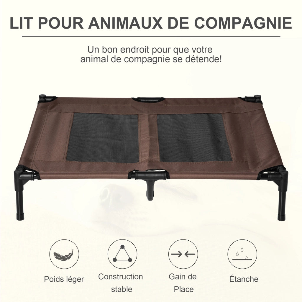 Letto rialzato per animali domestici ¨C Zephmum ¨C Grigio metallo 92x76x18 cm
