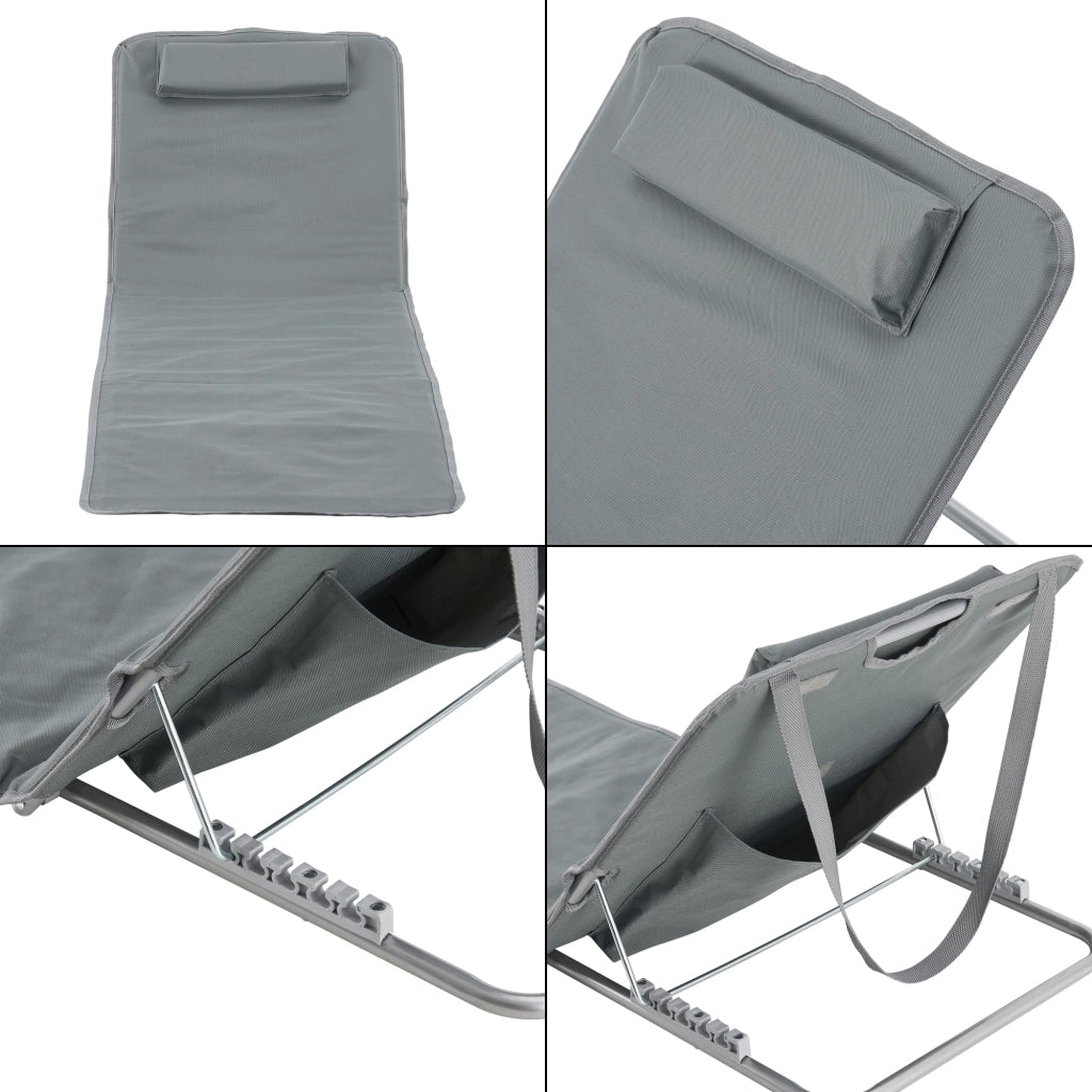 Set Cellorigo 2 Materassini Prendisole Pieghevoli incl Borsa di Trasporto - Grigio scuro [en.casa]