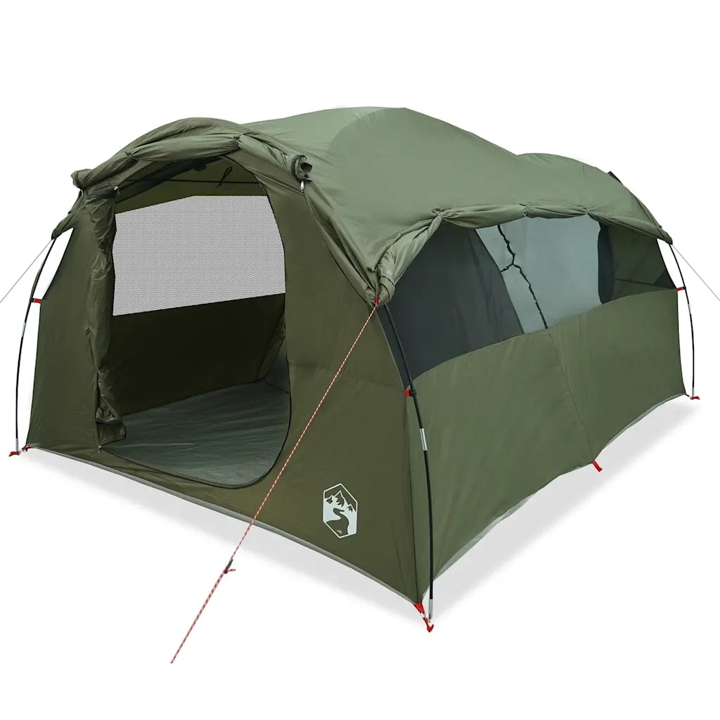 Tenda Familiare a Tunnel per 6 Persone Verde Oliva Resistente all'acqua 4009575