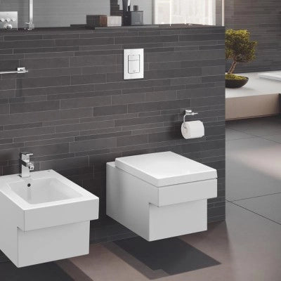 Sistema di scarico wc Grohe da incasso con placca bianca