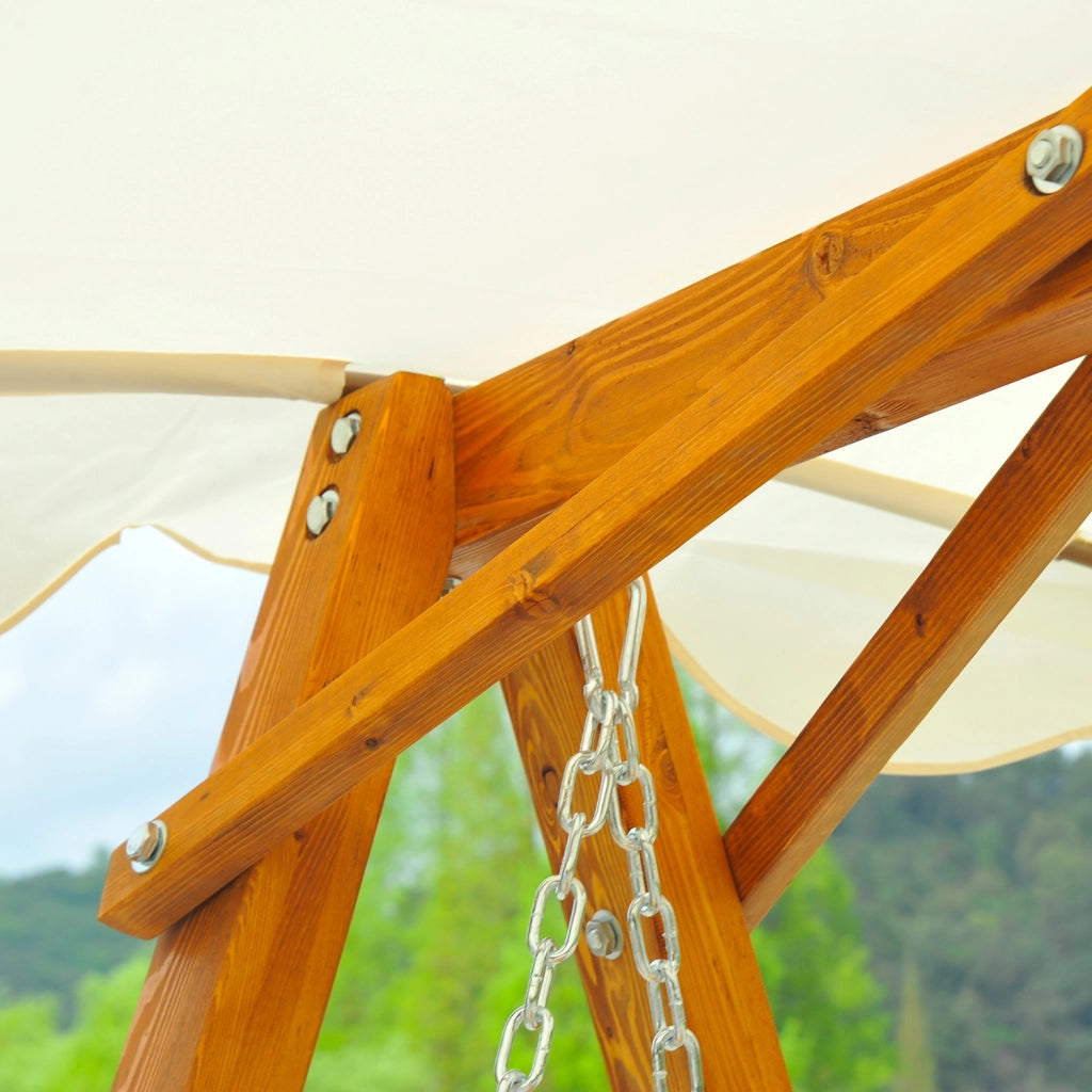 Altalena da giardino 2 posti in legno di larice ¨C zephmum ¨C marrone