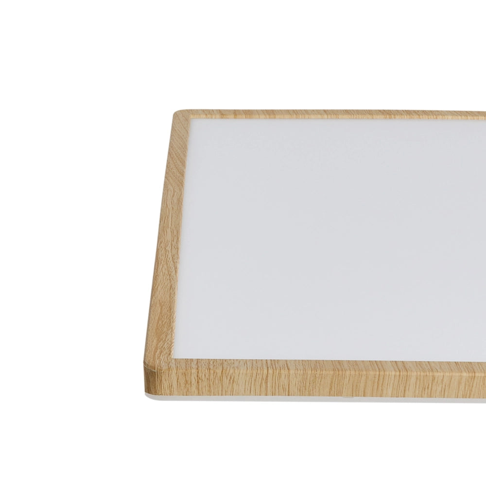 Plafoniera LED Marrone Chiaro in Materiale Sintetico Quadrata 42 cm Pannello Luminoso LED a Filo Soffitto con Telecomando
