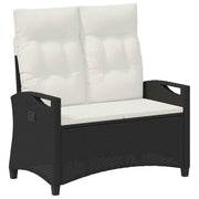 Panchina da Giardino | Panca da Giardino con cuscino Nero e Crema 105 x 60 x 112 cm