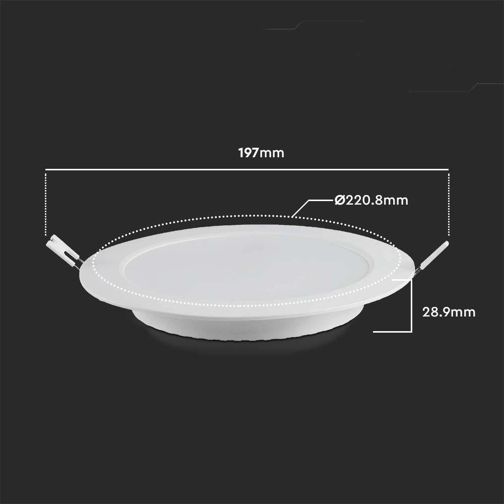Faretto LED incasso V-TAC 18W tondo 3000K 1850lm bianco