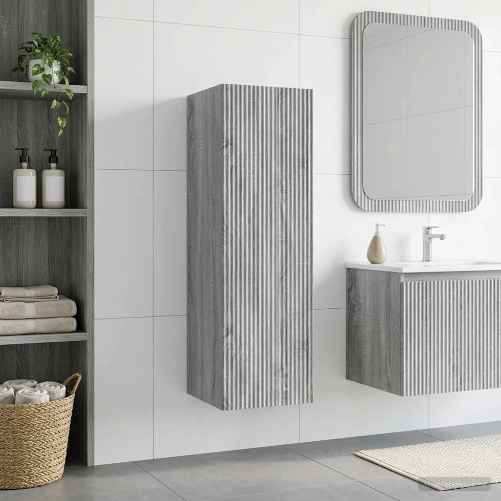 Mobiletto da Bagno a Muro Sonoma grigio 33 x 34,5 x 60 cm 890538