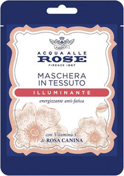 ACQUA ALLE ROSE MASCHERA IN TESSUTO ILLUMINANTE ENERGIZZANTE ANTI-FATICA CON VITAMINA C DI ROSA CANINA