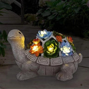 Decorazione - Figurine da giardino alimentate da energia solare - Schildpattutto - Piante grasse - Lampade LED - Regalo kawaii - Donna - Mama - Casa - Balcone - Camera