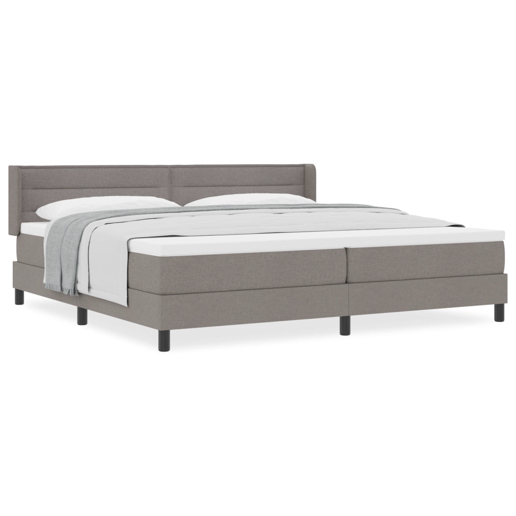 Letto a Molle  con Materasso Tortora 200x200 cm Tessuto