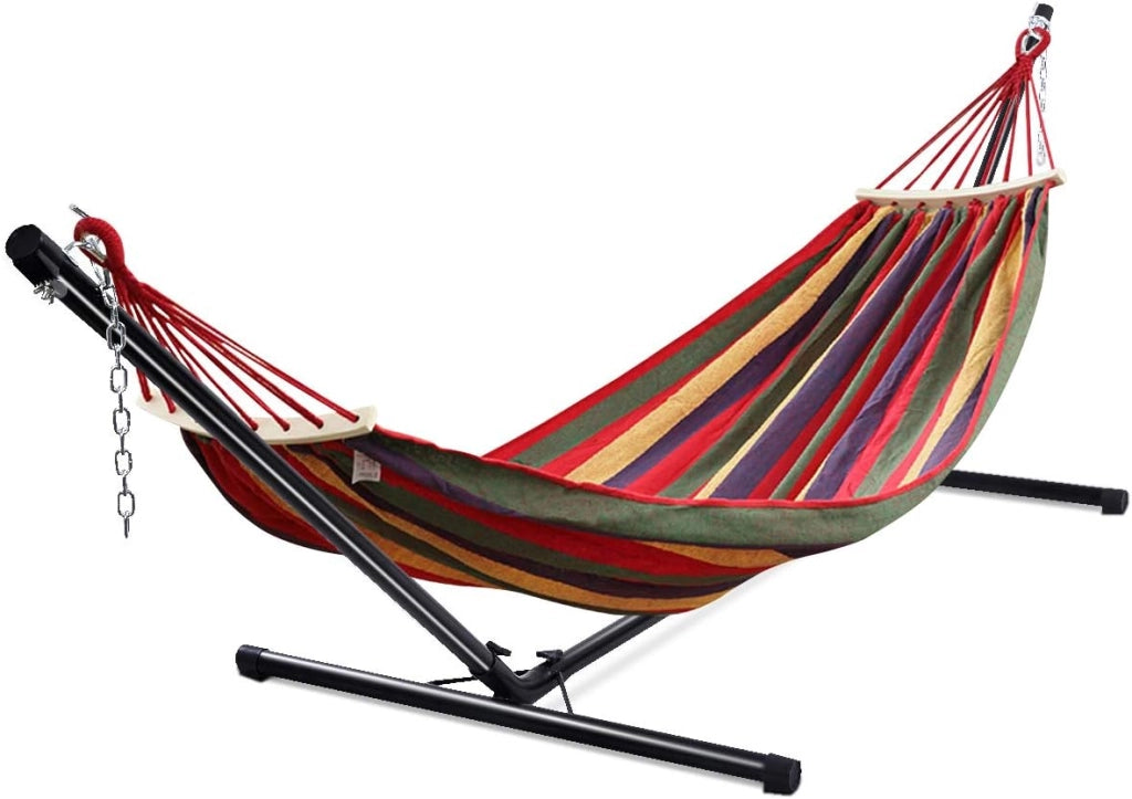 Telaio per Amaca Sospesa, Telaio in Ferro con Gancio e Catene in Ferro, Supporto per Seggiolino Sospeso Sicuro, Carico Massimo 150 kg, Base H per Poltrona Sospesa in Interni, Patio, Giardino