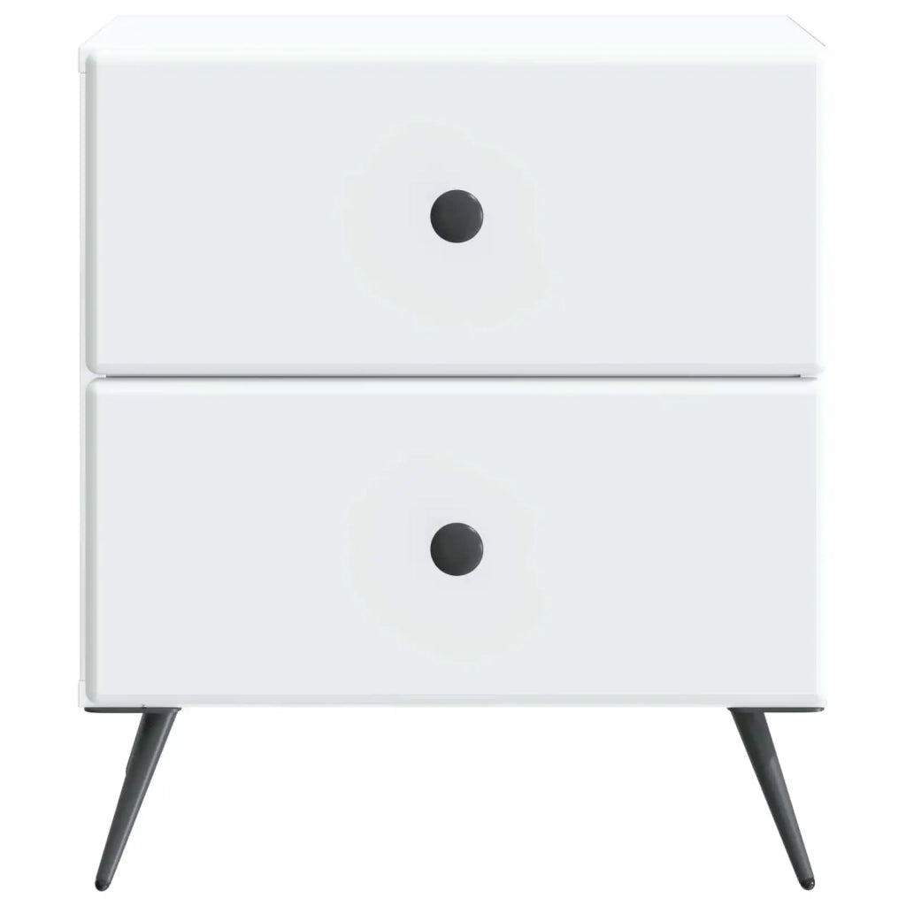 Armadio da Notte con cassetto 2 pcs Bianco 43 x 34,5 x 47,5 cm