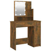 Toeletta tavolo da trucco di design mobile da camera da letto con illuminazione a LED 86,5 x 35 x 136 cm rovere 02_0006336