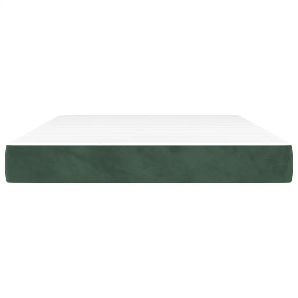 Materasso a Molle-Materasso per letto Verde Scuro 140x210x20 cm in Velluto
