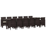 Set da Pranzo per Giardino 13 pcs Marrone Rattan Polt