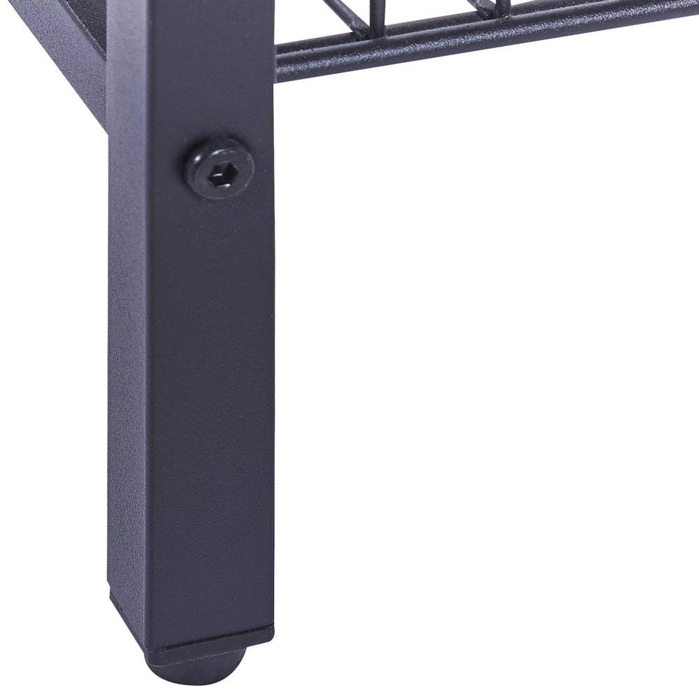 Tavolino in legno scuro con truciolare Nero ferro 55 cm cestello portaoggetti piano quadrato industriale soggiorno camera da letto