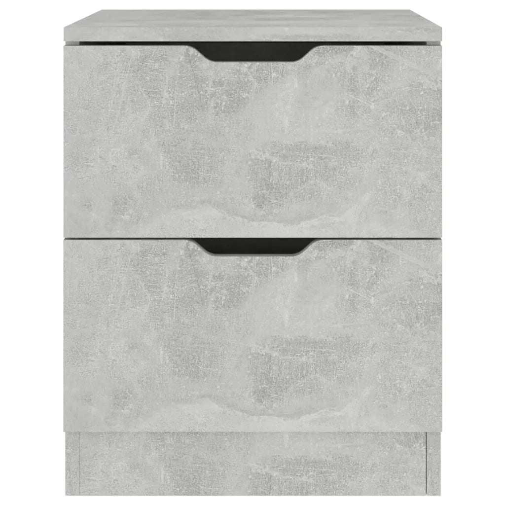 Comodino | Armadio da Notte | Mobiletto da notte Grigio Cemento 40x40x50 cm in Legno Multistrato