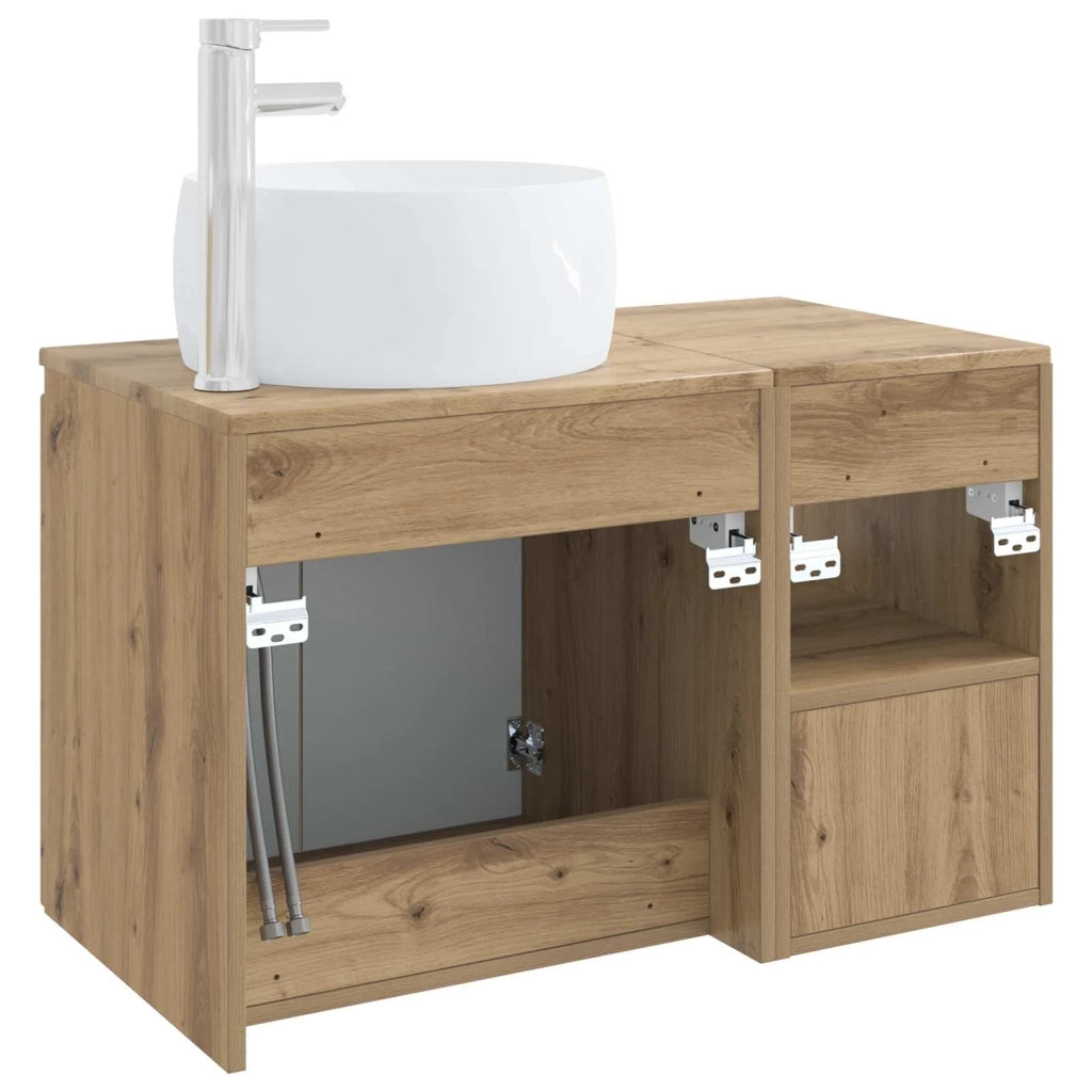Set di mobili per il bagno 2 pz Rovere Artigianale 3404103