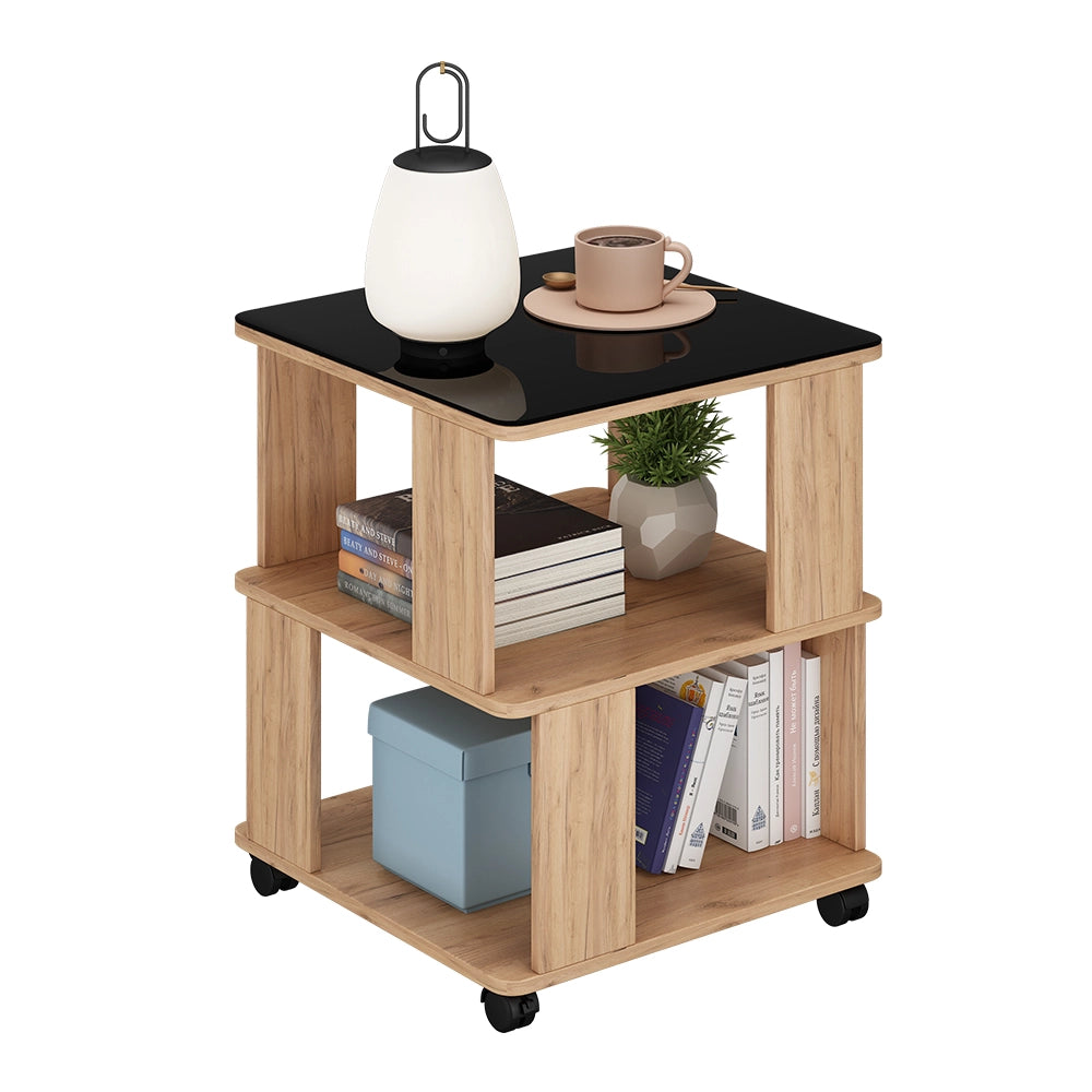 Vicco Tavolino Rovere Goldkraft/nero 50 x 50 cm
