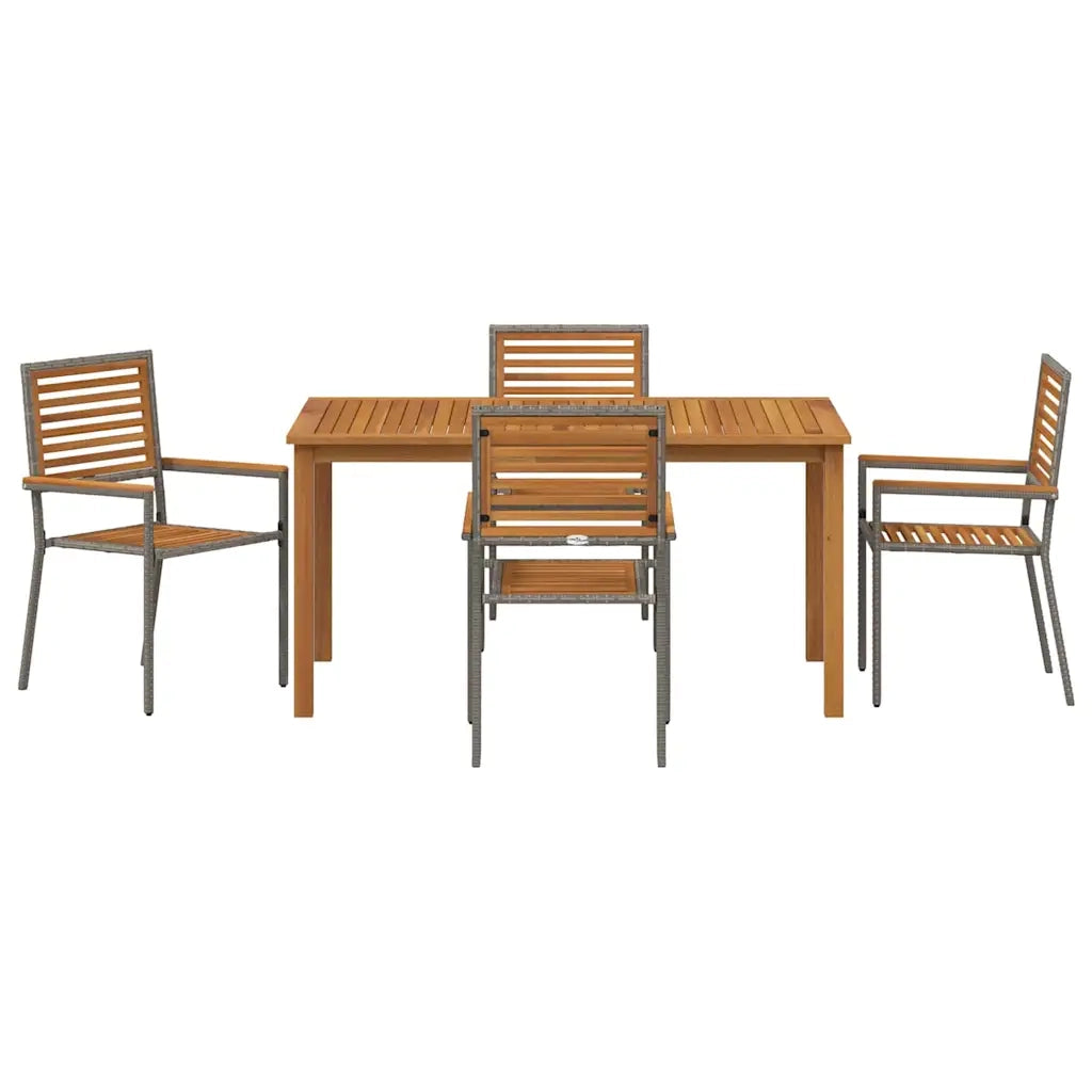 Set da Pranzo per Giardino 5 pcs Grigio 3365518