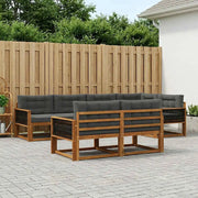 Set di divani da esterno con cuscino 7 pcs Naturale e Antracite
