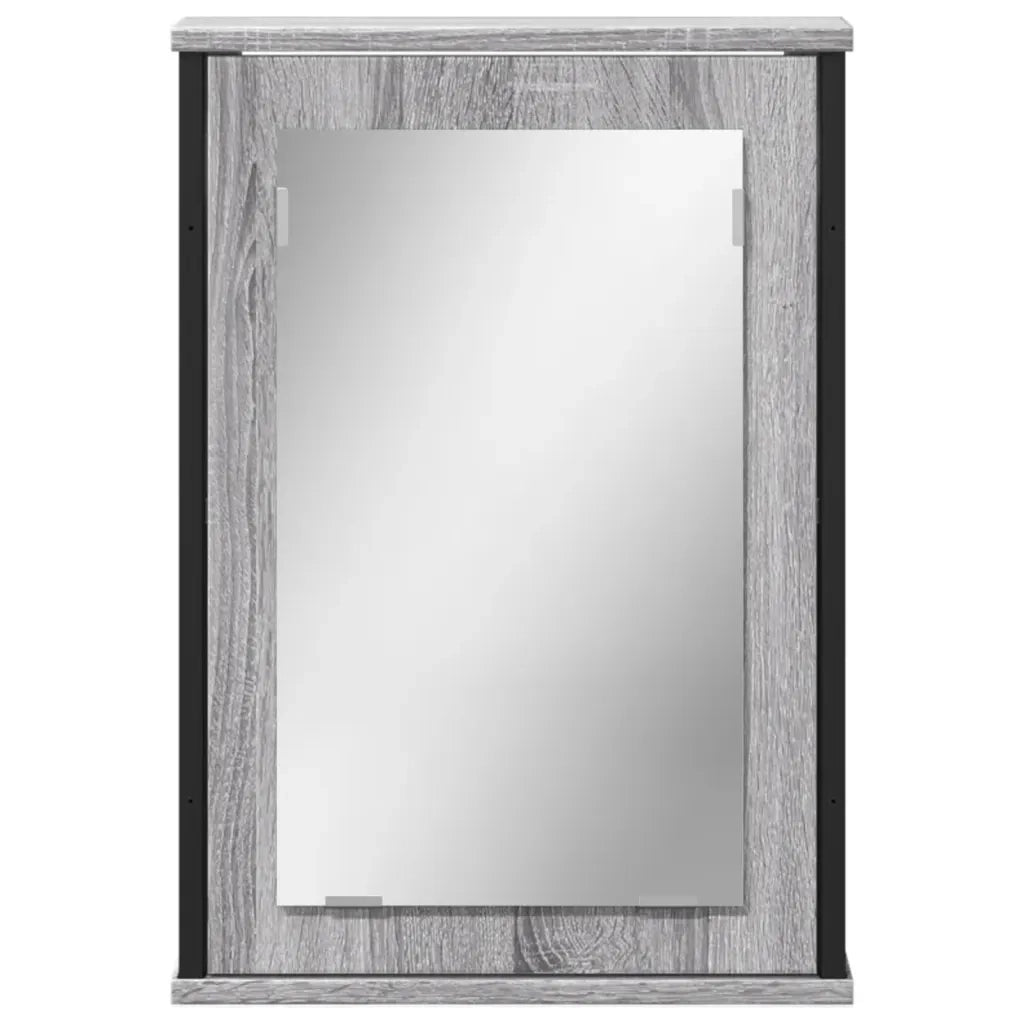 Mobile Specchio da Bagno Grigio Sonoma 42x12x60 cm Multistrato 842434