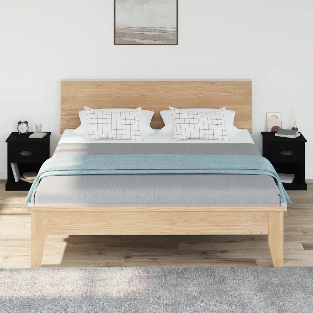 Comodini 2 pz-Set di 2 Tavolino da notte Neri 39x39x47,5 cm in Legno Multistrato 164245