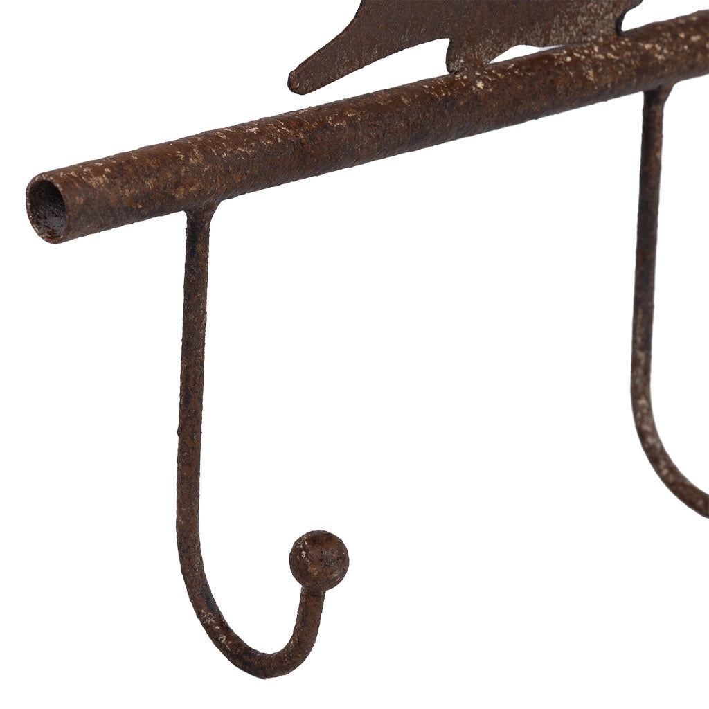 Appendino da parete in metallo marrone 25x5,5x37h cm