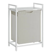 Cesto portabiancheria con 3 scomparti e 1 ripiano rimovibile per sacchetti capacità 38 litri per sacchetto per bagno o lavanderia bianco 12_0006766