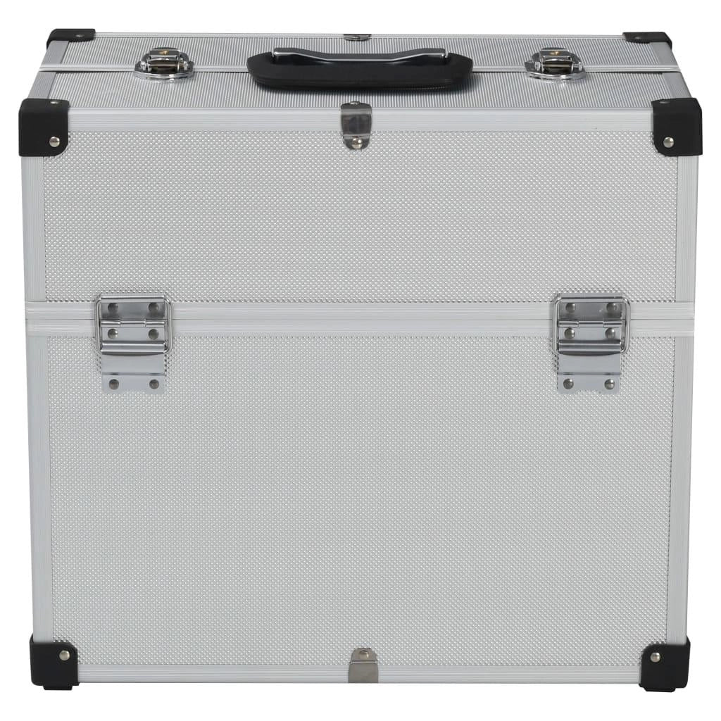 Cassetta degli attrezzi valigetta degli attrezzi carrello degli attrezzi cassetta degli attrezzi contenitore portadocumenti 38 x 22,5 x 34 cm argento 02_0003215