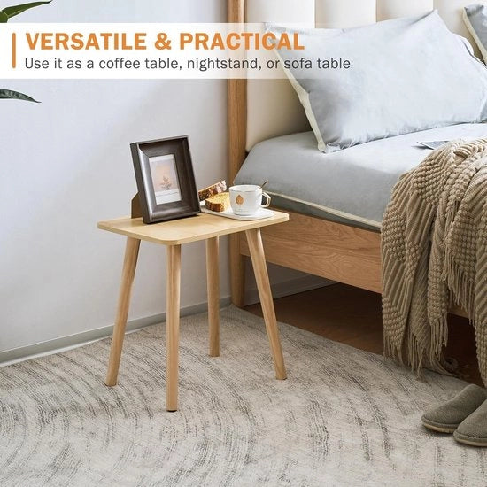 Tavolo supplementare in legno, piccola tavola da salotto, tavolo per soggiorno, comodino, tavolo da notte, tavolo per sala da pranzo, 40 x 30 x 43 cm, naturale