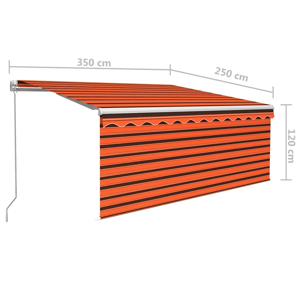 Tenda Retrattile Manuale Parasole 3,5x2,5m Arancione e Marrone 3069280