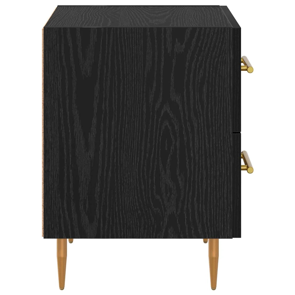 Set di 2 Comodini | Armadio da Notte | Mobiletto da notte Rovere Nero 40 x 35 x 47,5 cm
