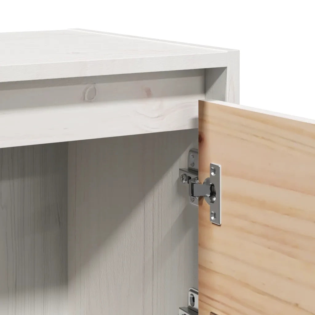 Comodini 2 pz Bianchi 40x30,5x40 cm in Legno Massello di Pino 808116