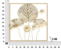 Pannello In Ferro Gold Flowers cm 50X5X50