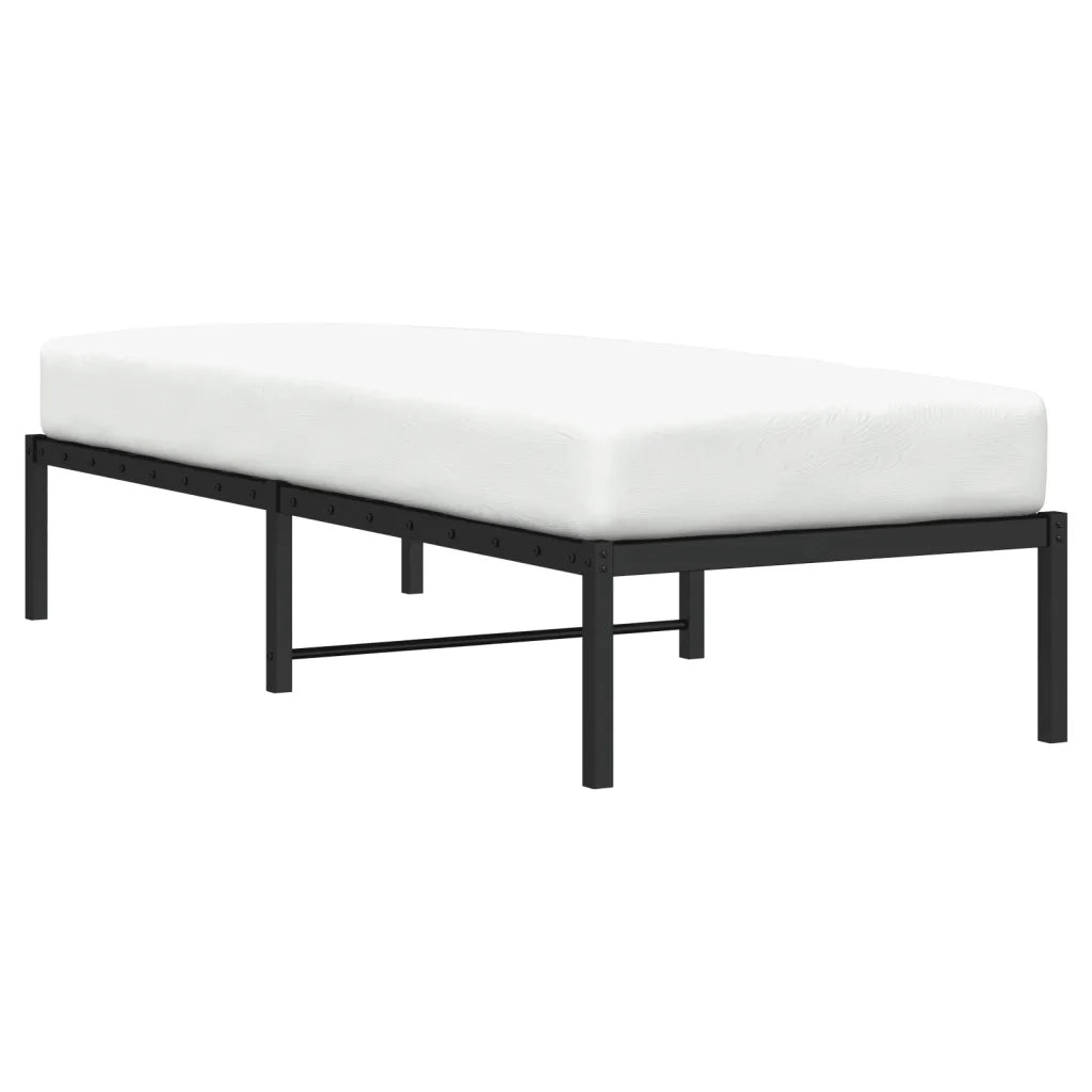 Letto singolo | Letto per adulti | Giroletto in Metallo Nero 75x190 cm